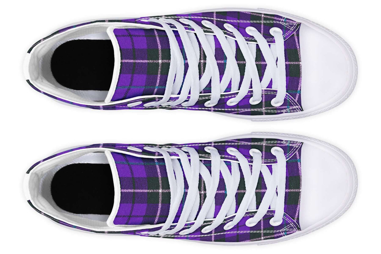Purple Tartan Canvas High Top Trainers | ANTIBrand
