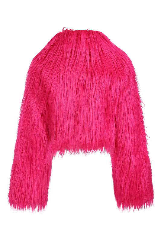 Banned Apparel Glacia Hot Pink Faux Fur Jacket