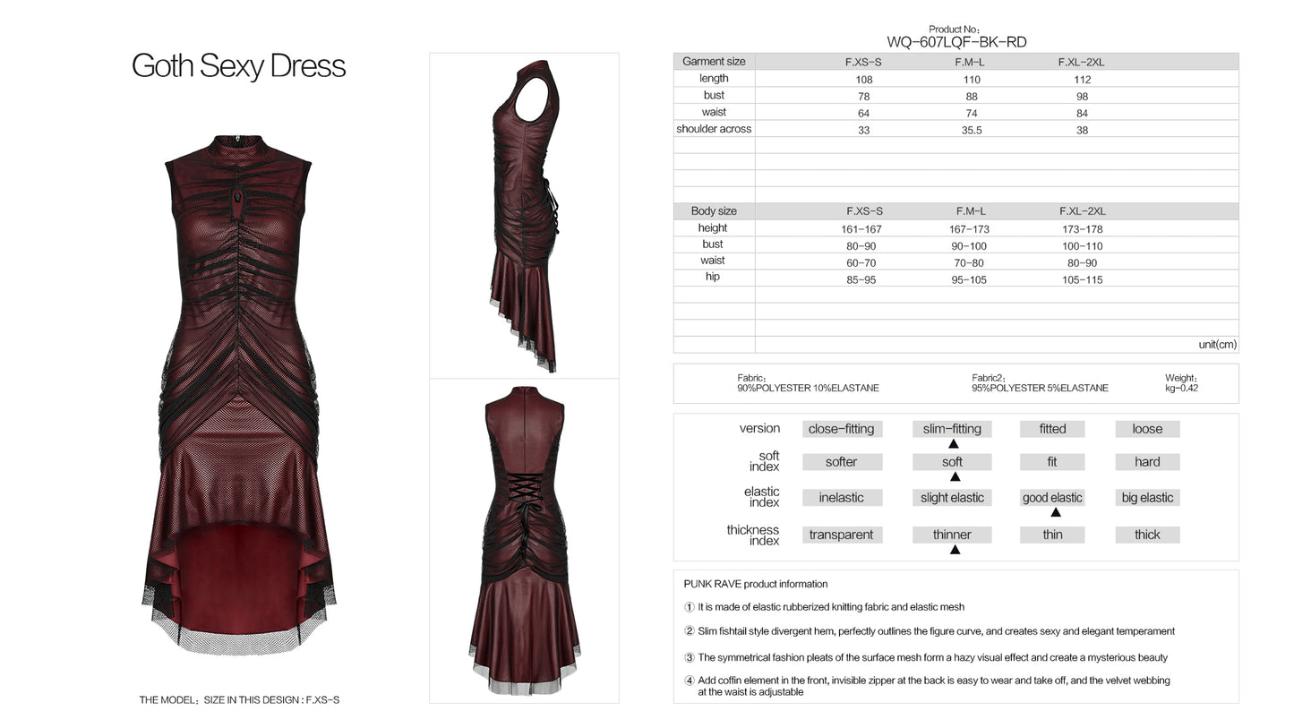 Punk Rave Kiko Dress - Red - Kate's Clothing