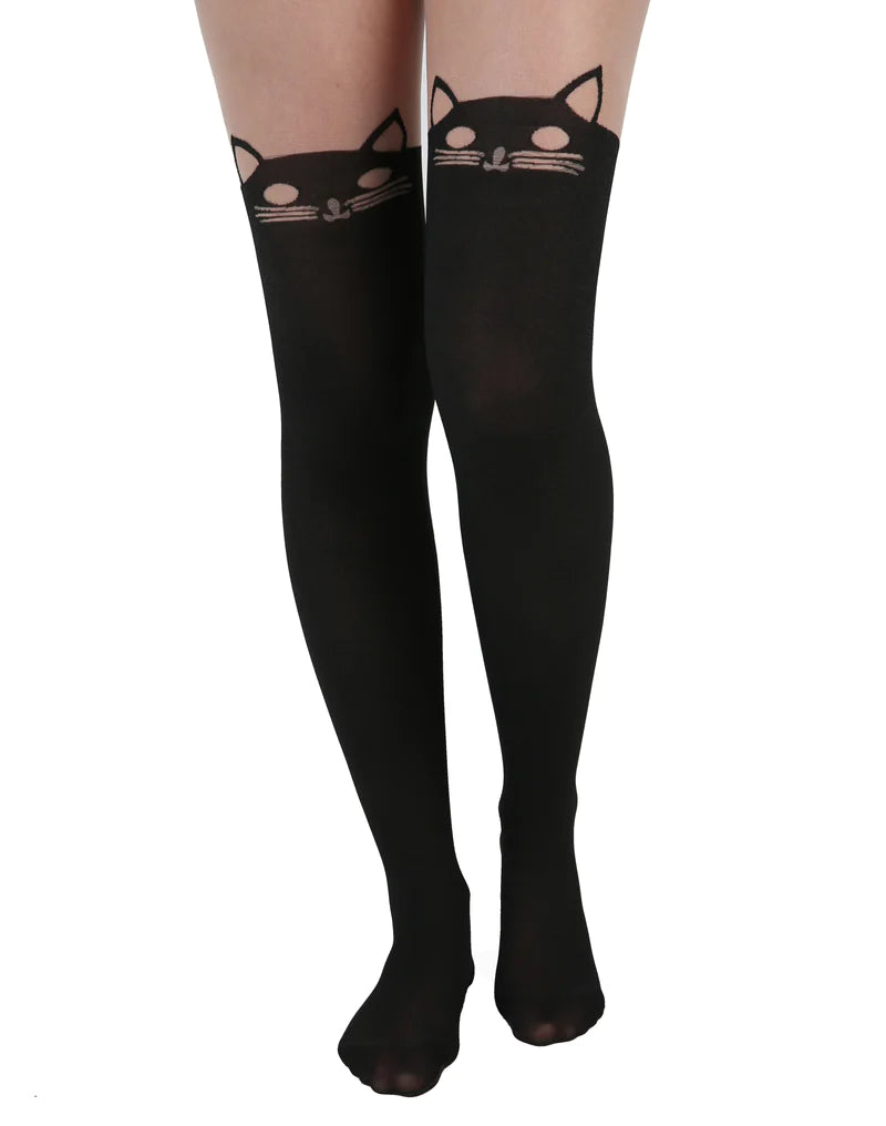 Pamela Mann Kitty Cat Over The Knee Tights - Kate's Clothing