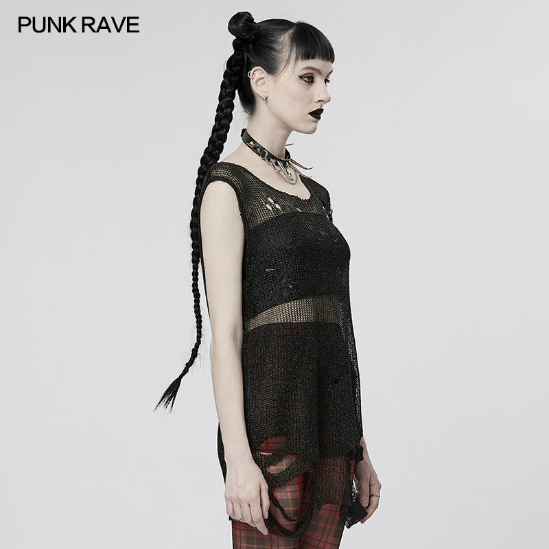 Punk Rave Kourayne Top - Black - Kate's Clothing