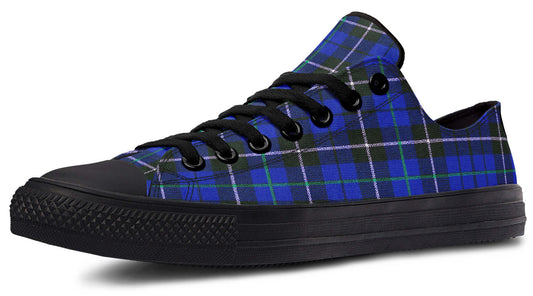 Blue Tartan Canvas Low Top Trainers | ANTIBrand