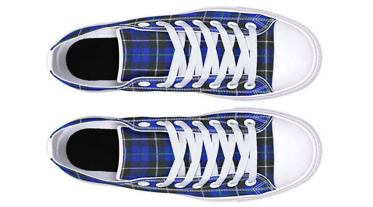 Blue Tartan Canvas Low Top Trainers | ANTIBrand