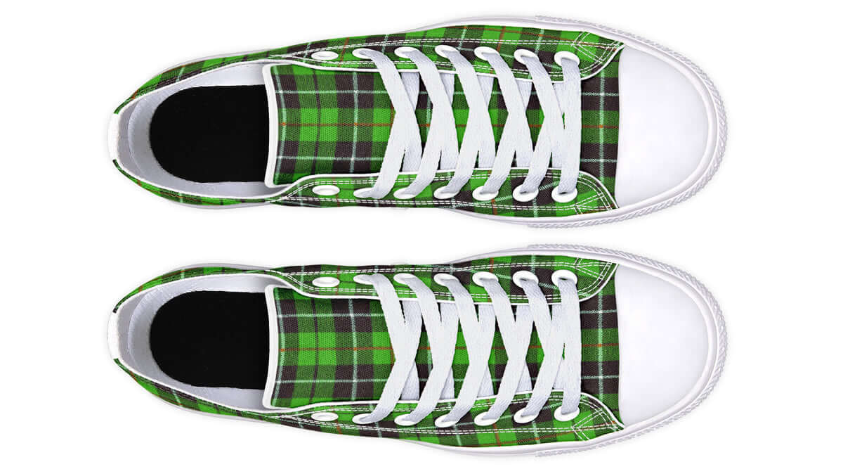 Green Tartan Canvas Low Top Trainers | ANTIBrand