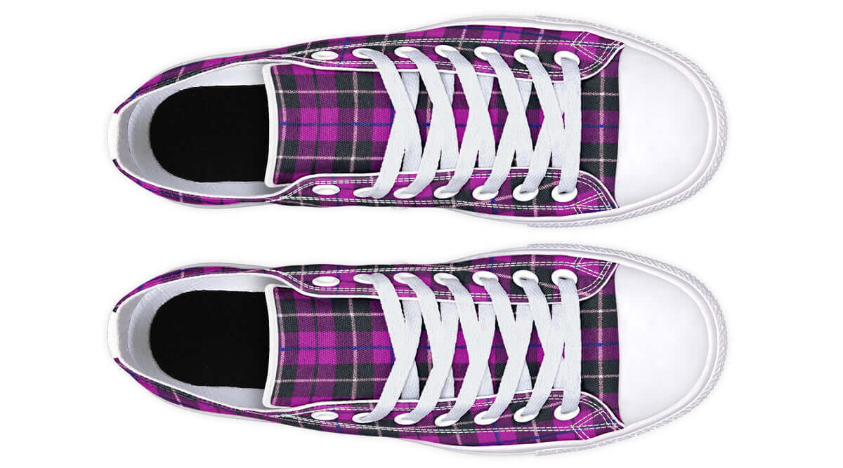Pink Tartan Canvas Low Top Trainers | ANTIBrand
