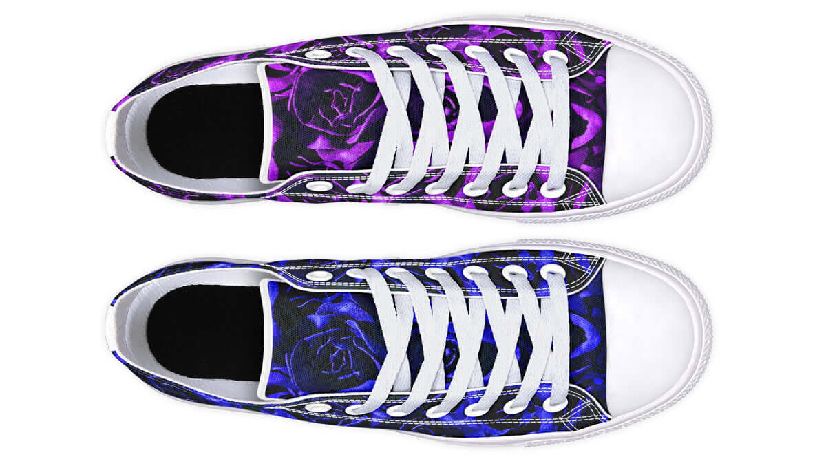 Purple & Indigo Rose Canvas Low Top Trainers | ANTIBrand
