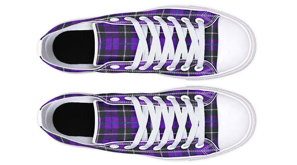Purple Tartan Canvas Low Top Trainers | ANTIBrand