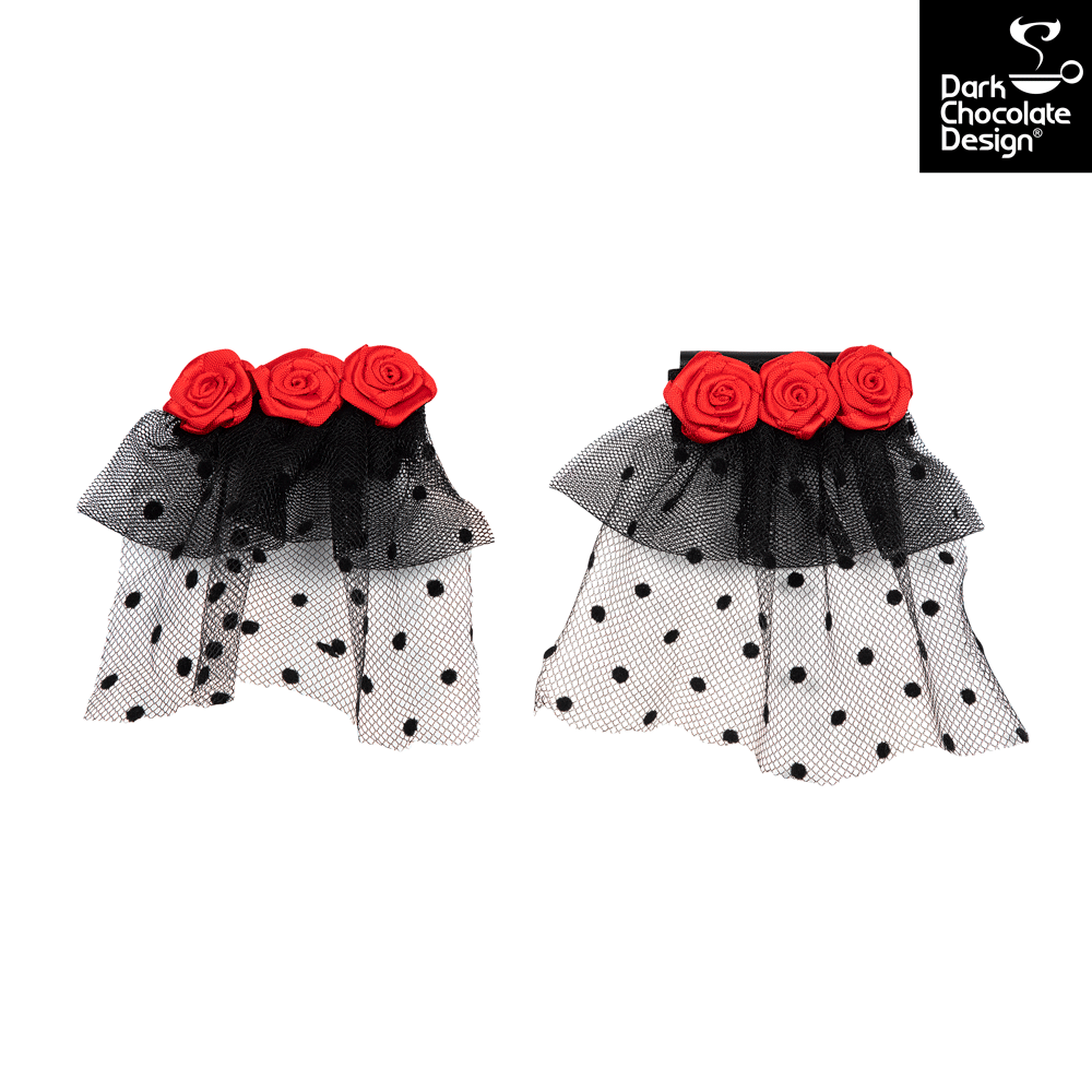 Chocolaticas® Melancholy – Gothic Rose & Lace Mid Heels