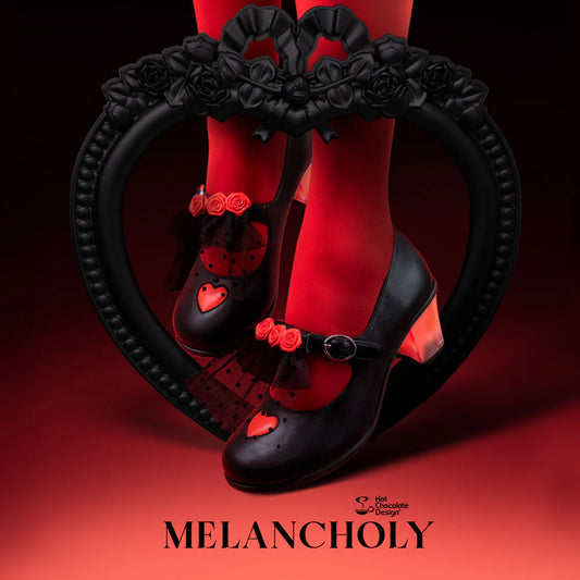 Chocolaticas® Melancholy – Gothic Rose & Lace Mid Heels