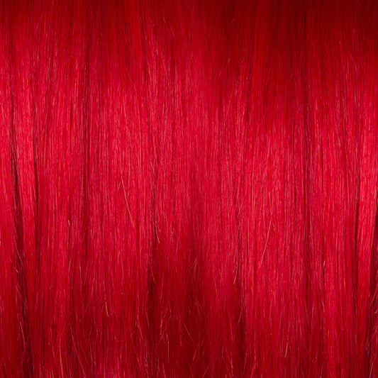 Red semi permanent hair dye swatch - Rock N Roll Red warm bright red by Manic Panic