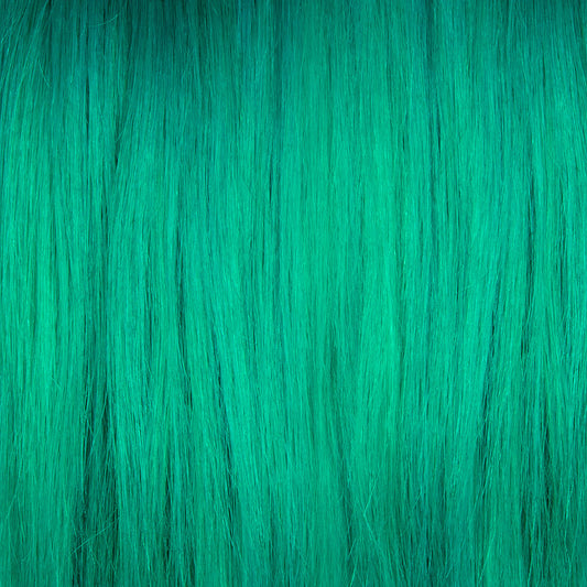 Blue semi permanent hair dye swatch - Siren Song vibrant teal blue green Manic Panic