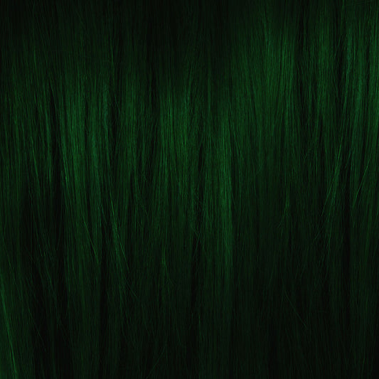 Green semi permanent hair dye swatch - Venus Envy deep dark tropical green Manic Panic