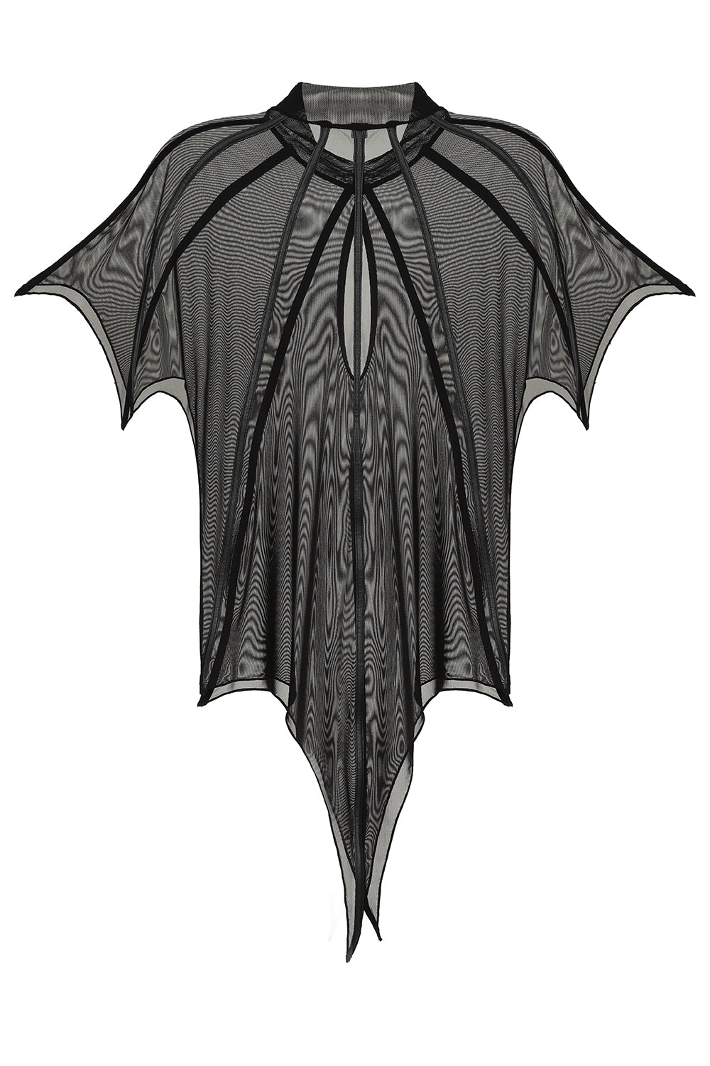 Necessary Evil Leutogi Mesh Bat Wing Effect Cape Top - Kate's Clothing