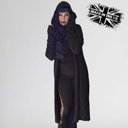 Necessary Evil UK Athena Long Hooded Cardigan