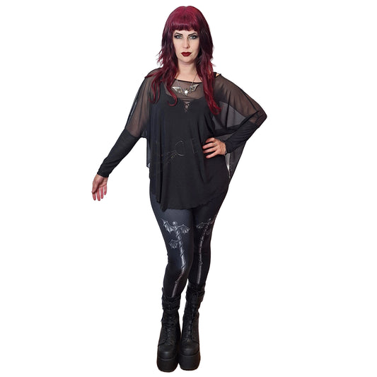 Necessary Evil Circe Sheer Goth Top with Flowing Mesh - UK Made