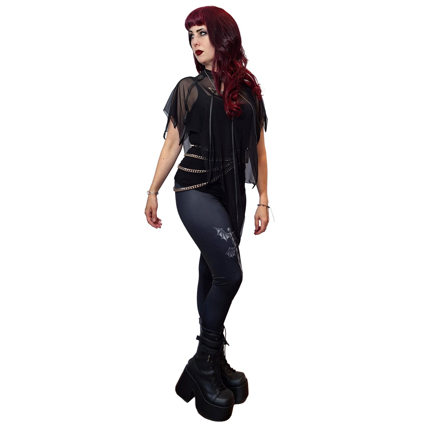 Necessary Evil Gothic Bat Wing Effect Top on Kate