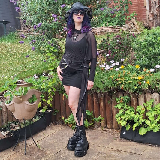 Necessary Evil UK Anahita Goth Mesh Layer Tied Up