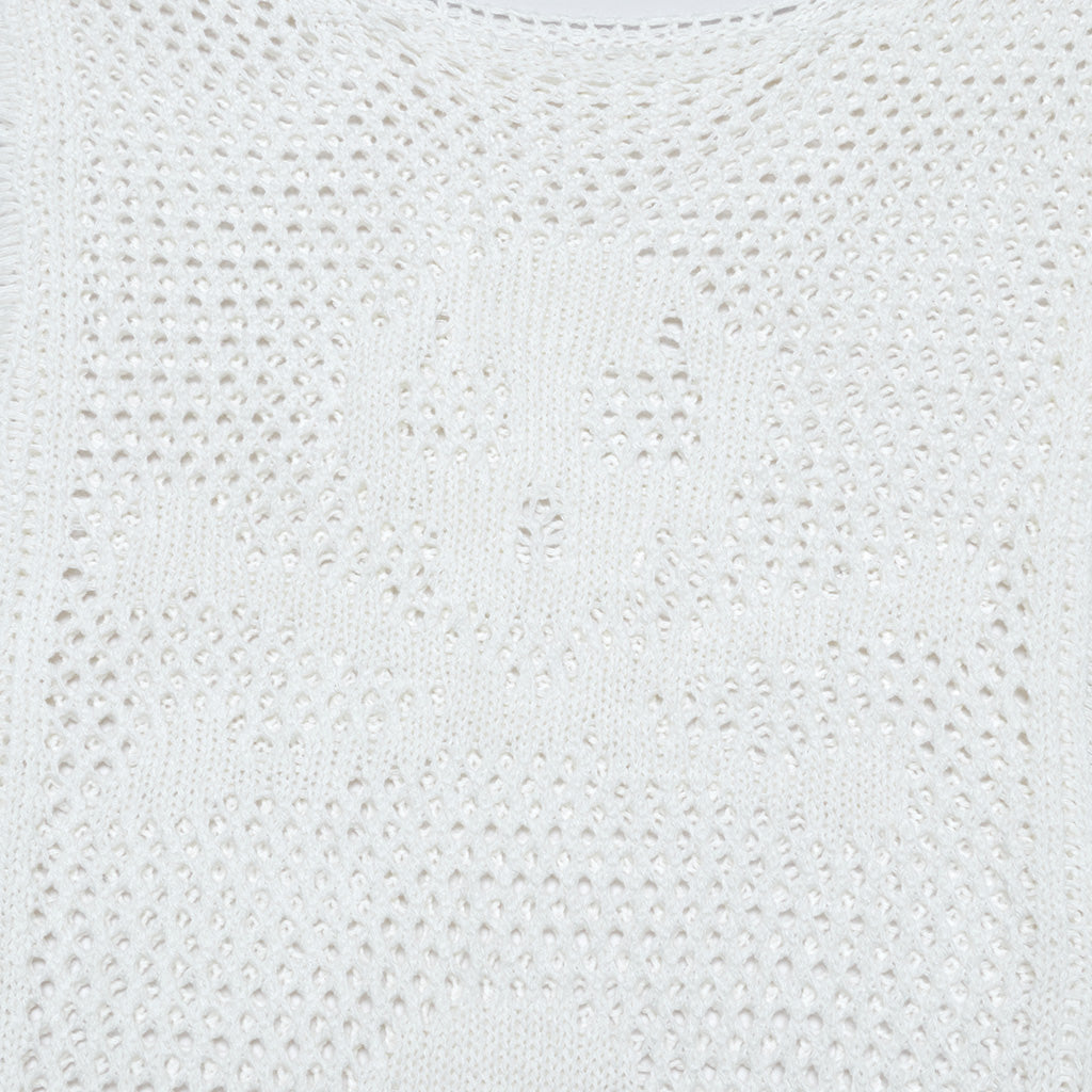 Punk Rave Teuta Skull and Crossed Bones Knitted Mesh Dress in White - Kate's Clothing