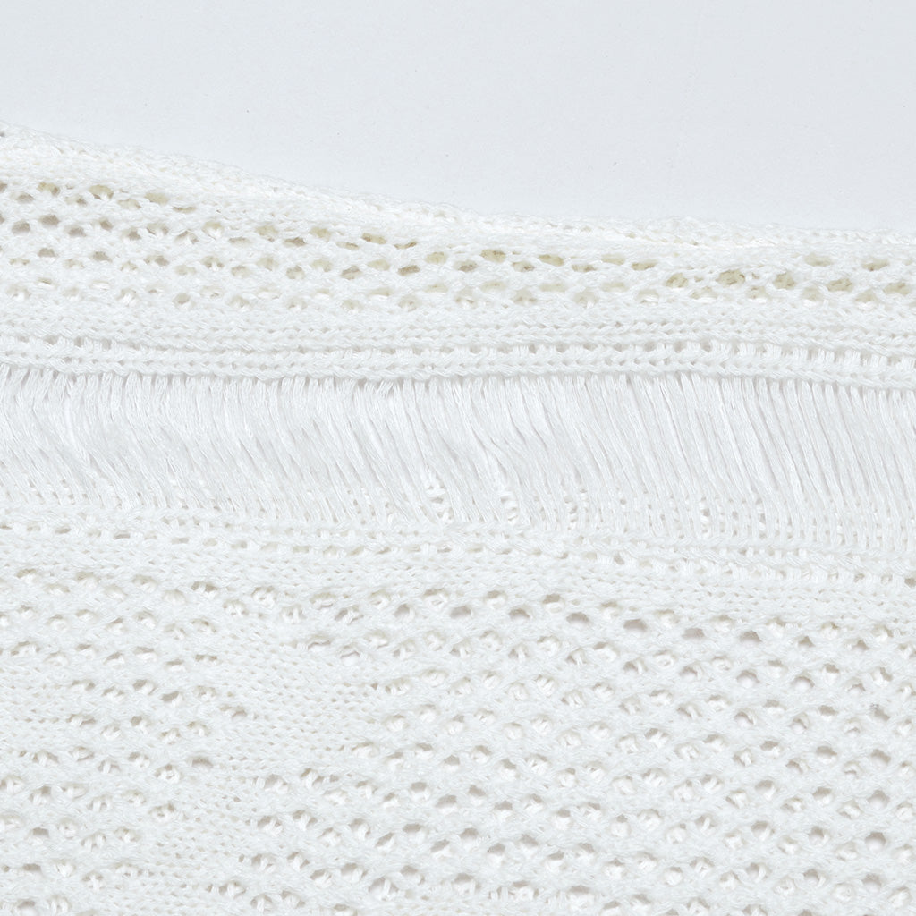 Punk Rave Teuta Skull and Crossed Bones Knitted Mesh Dress in White - Kate's Clothing