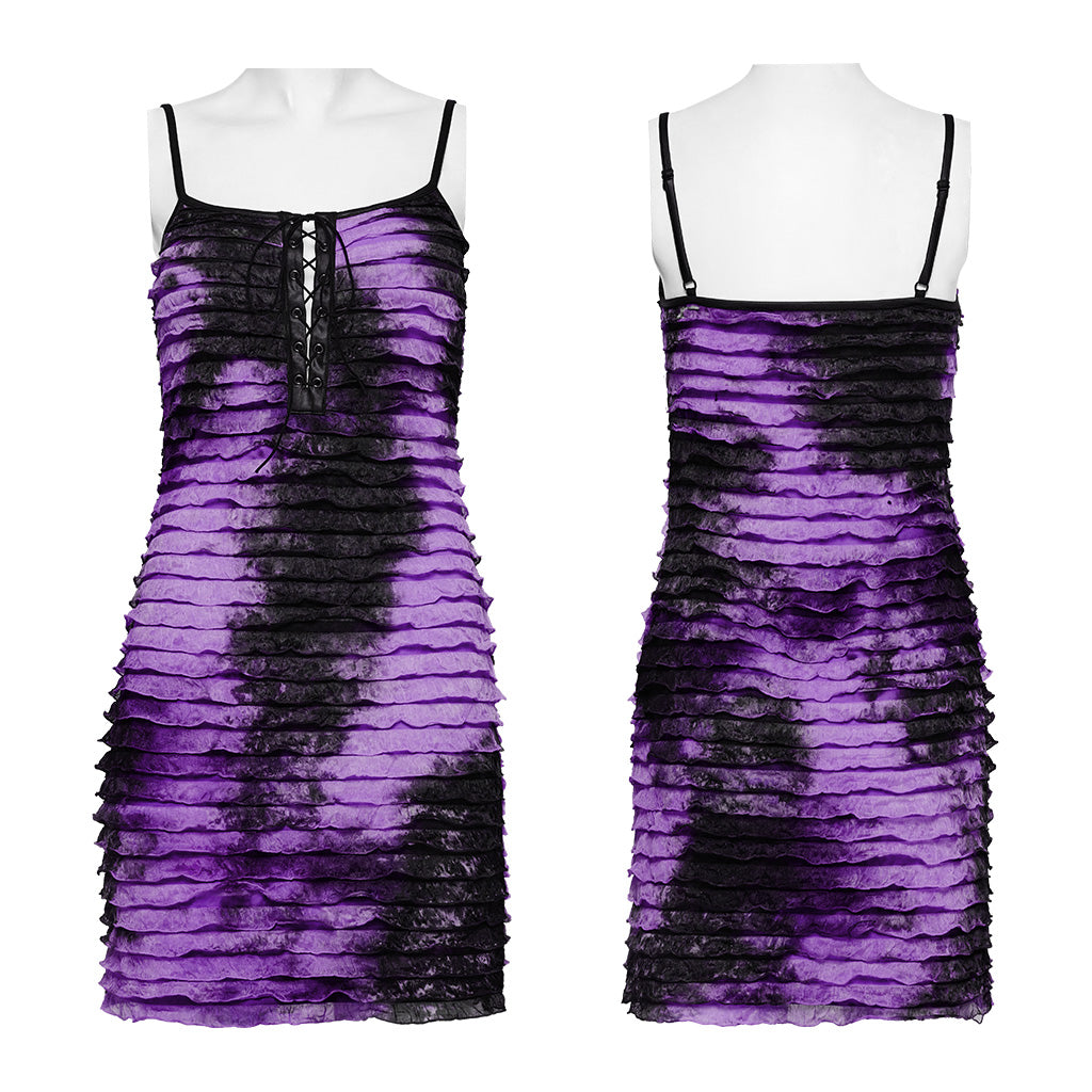 Punk Rave Purple Tie Dye Beatrix Dress - Kate's Clothing