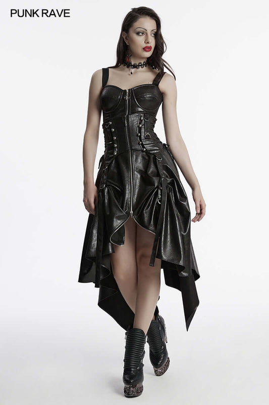 Punk Rave Myra Faux Leather Skirt - Kate's Clothing