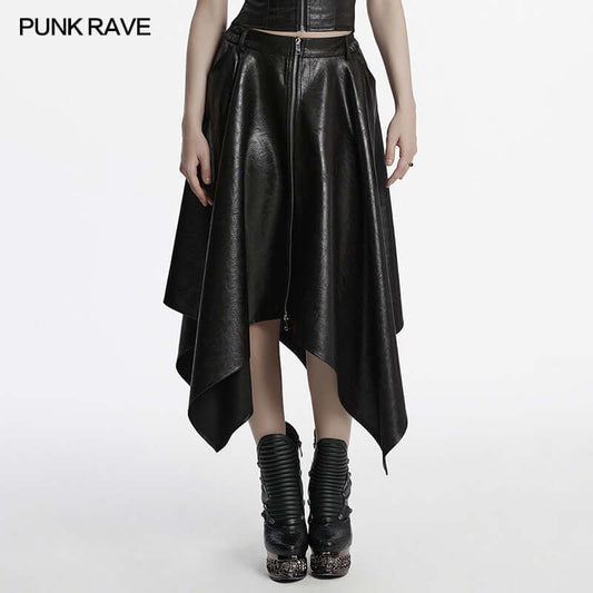 Punk Rave Myra Faux Leather Skirt - Kate's Clothing