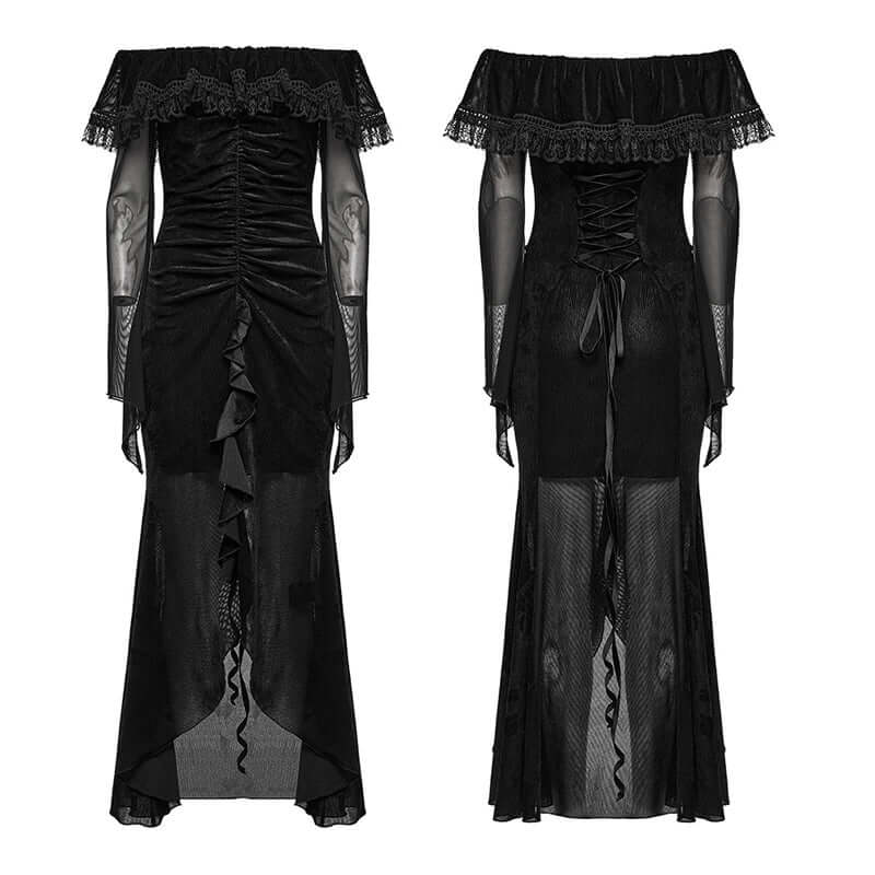 Punk Rave Aurelia Goth Mesh Dress - Kate's Clothing