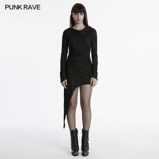 Punk Rave Ciaran Hooded Dress - Kate's Clothing