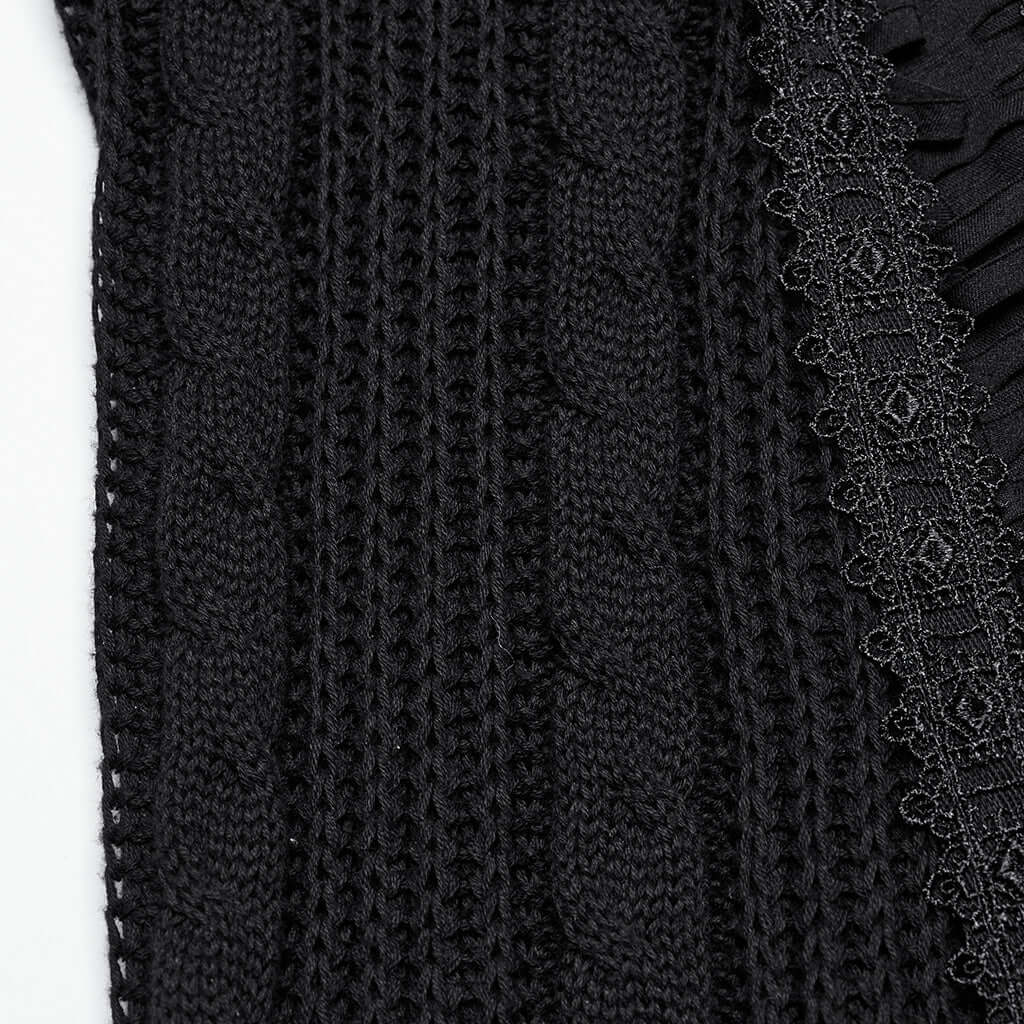Punk Rave Anastasia Gothalyptic Knitted Fishtail Skirt with Lace Up Features - Kate's Clothing