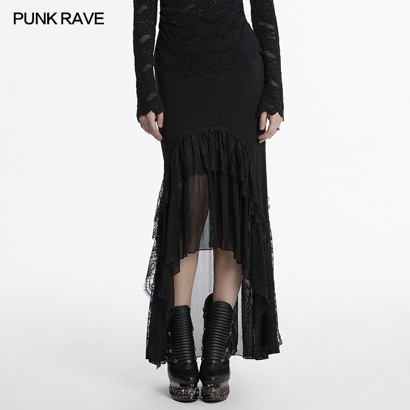 Punk Rave Blossom Knitted Asymmetrical Skirt - Kate's Clothing