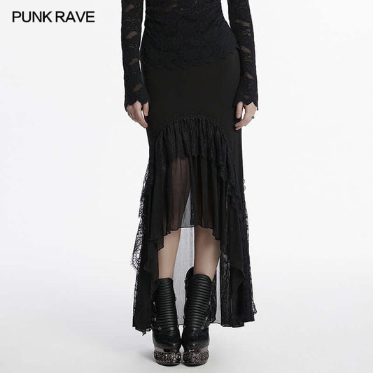 Punk Rave Blossom Knitted Asymmetrical Skirt - Kate's Clothing