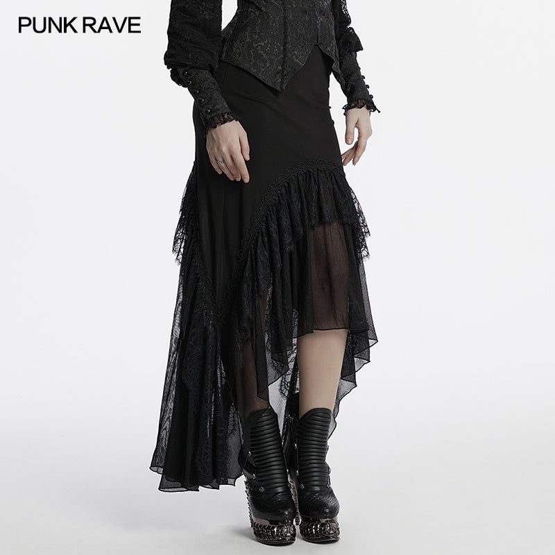 Punk Rave Blossom Knitted Asymmetrical Skirt - Kate's Clothing