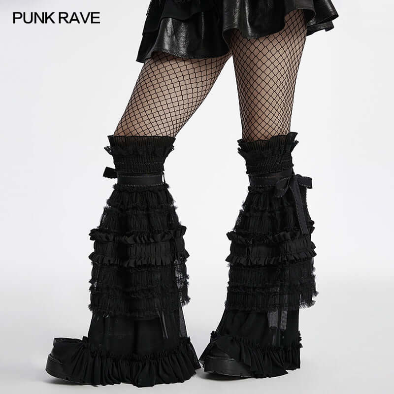 Punk Rave Kesia Cute Ruffled Leg Warmer - Kate's Clothing