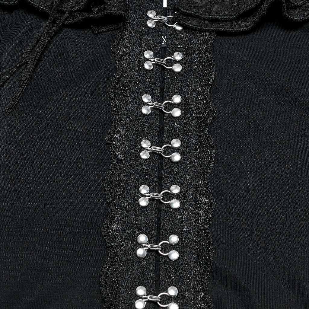 Punk Rave Clarabelle Wenchy Halterneck Distressed Look Top - Kate's Clothing