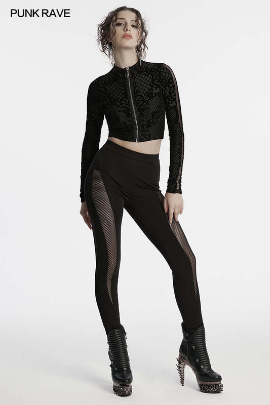 Punk Rave Enya Printed Cropped Jacket - Kate's Clothing