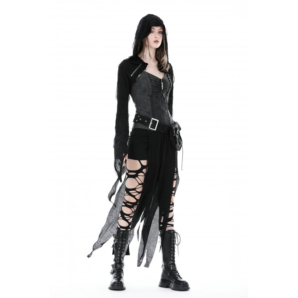 Dark In Love Ostara Hooded Long Sleeved Bolero - Kate's Clothing