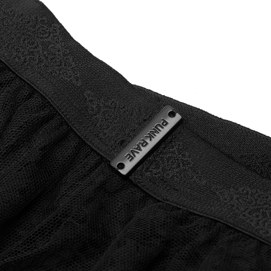 Punk Rave Caitlyn Mesh and Lace Layers Handkerchief Skirt - Kate's Clothing