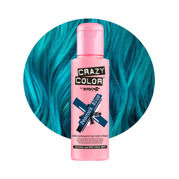 Crazy Colour Semi Permanent Hair Dye - Peacock Blue - Kate's Clothing