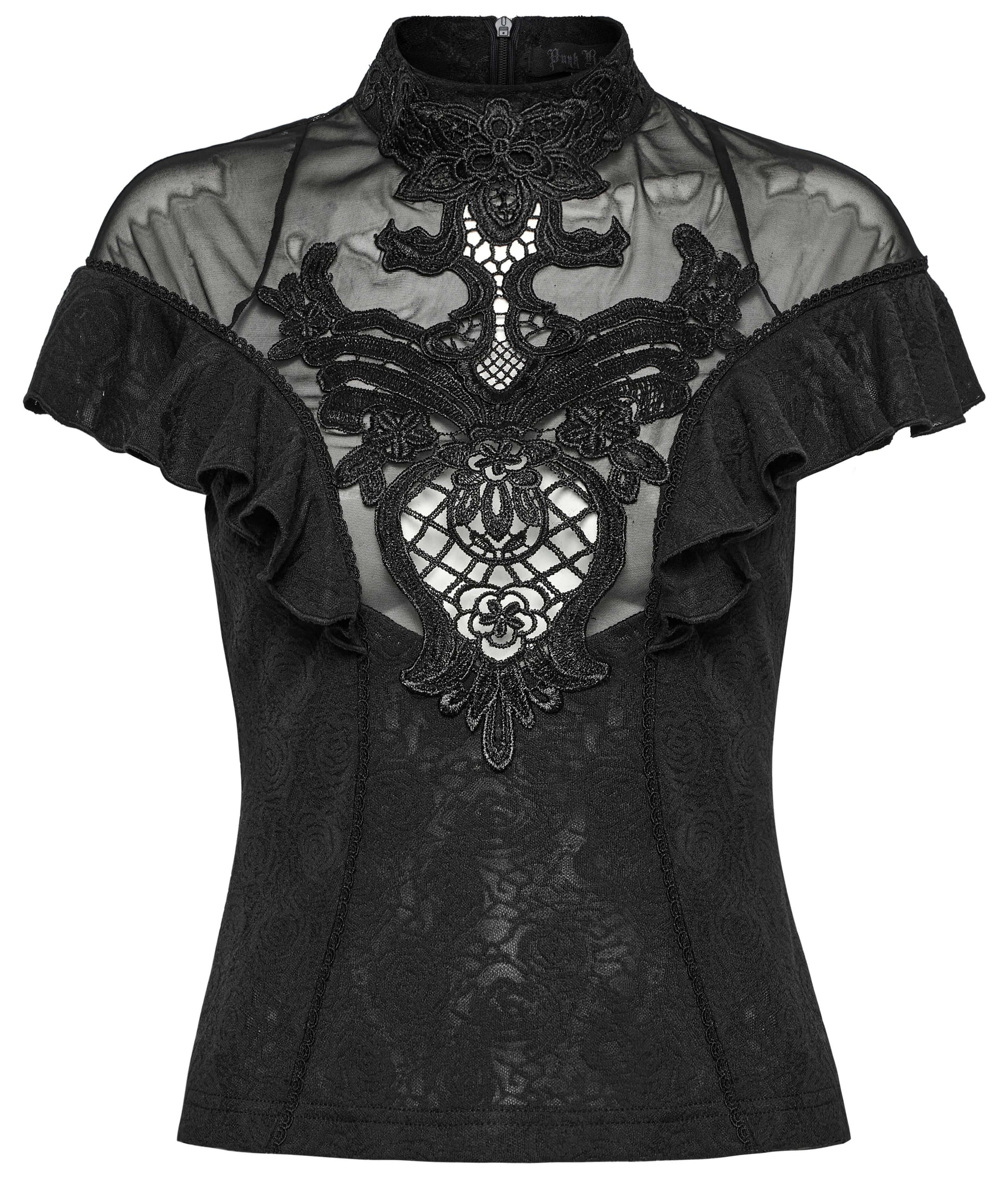 Punk Rave Gothic Applique Top