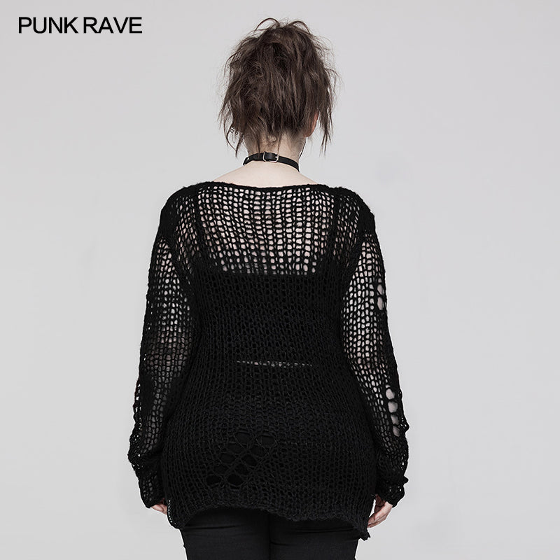 Punk Rave Cosima Knit Sweater - Black - Kate's Clothing