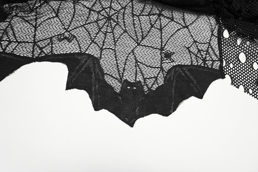 Punk Rave Vespera High Waist Bat Wing Mesh Skirt Bats Closeup