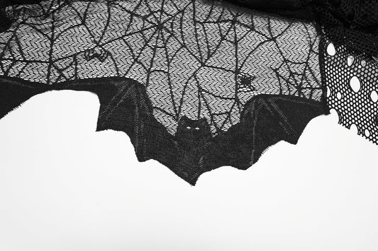 Punk Rave Vespera High Waist Bat Wing Mesh Skirt Bats Closeup