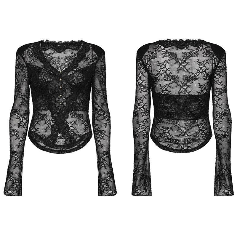 Punk Rave Pyper Lace Top - Kate's Clothing