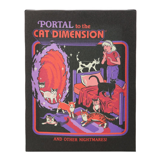 Gothic Gifts Steven Rhodes' 19x25cm "The Cat Dimension Canvas Plaque"