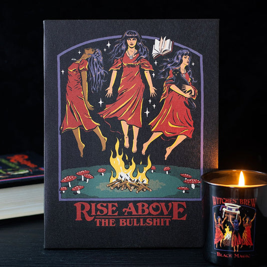 Gothic Gifts Steven Rhodes' "Rise Above the Bullsh*t" canvas plaque, 19 x 25 cm