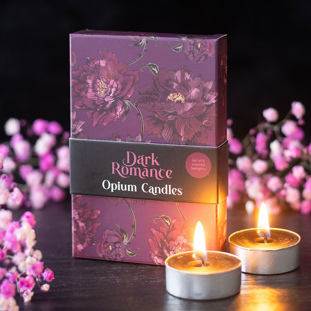 Gothic Gifts Dark Romance Opium Tealight Candle Set (6 Pack)