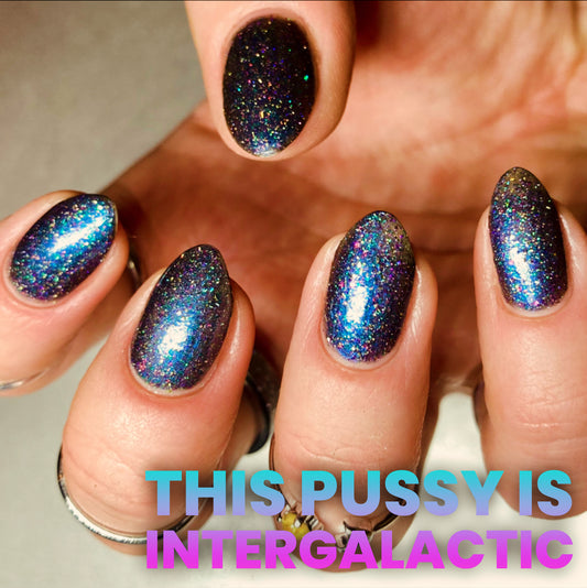 Radioactive Unicorn Intergalactic nail polish purple black sparkle cruelty-free