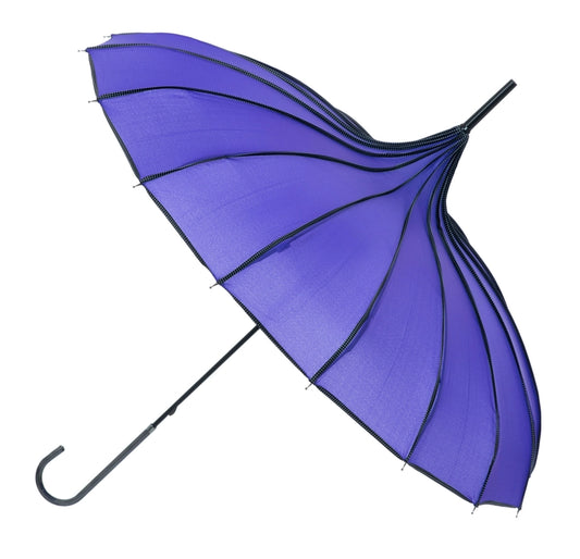 Soake Ribbed Pagoda Umbrella in Violet - Kate's Clothing