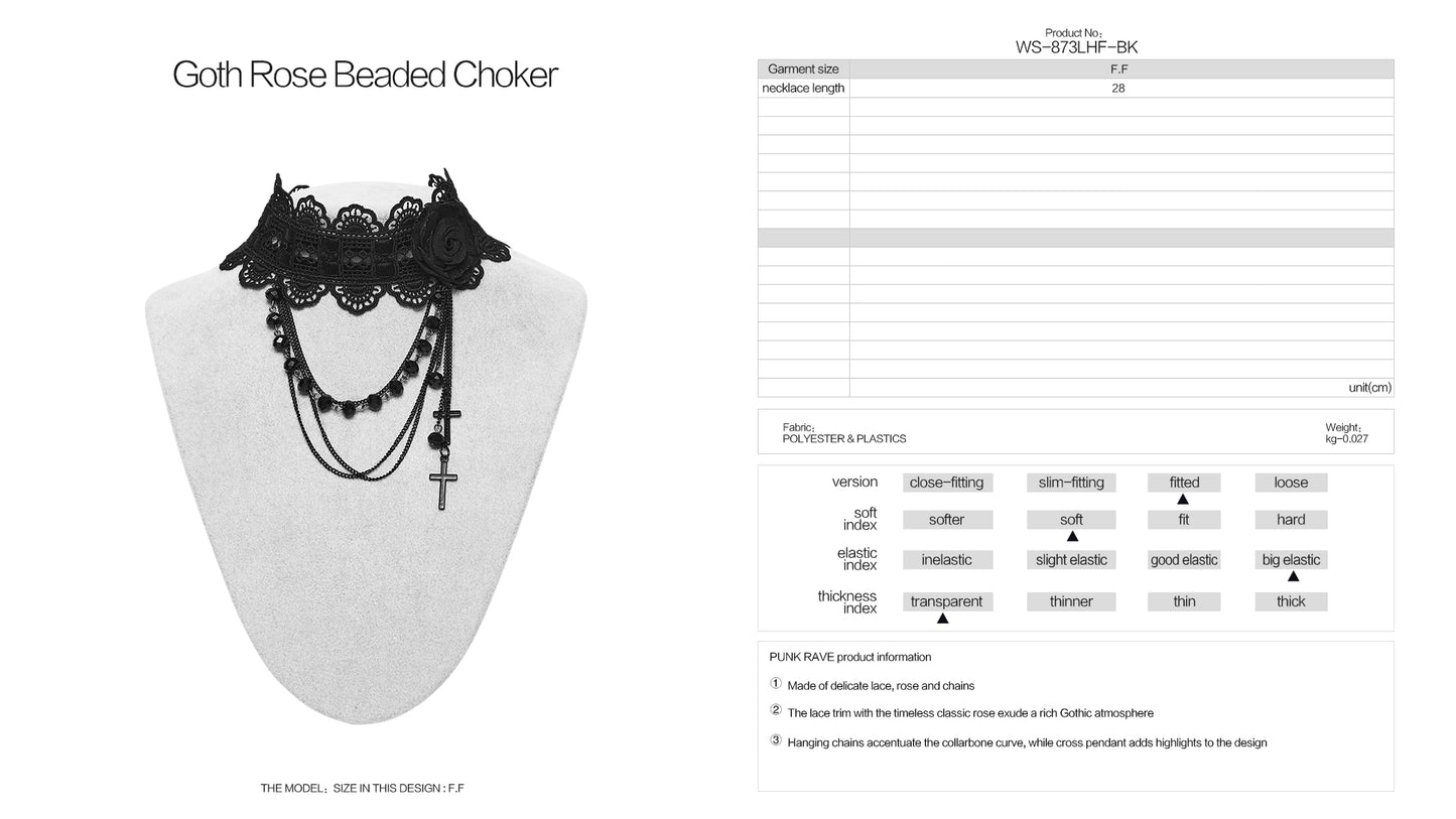 Punk Rave Melinoë Rose Beaded Choker