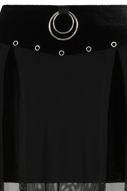 Banned Apparel Obsidian Sheer Mesh Split Skirt in Black